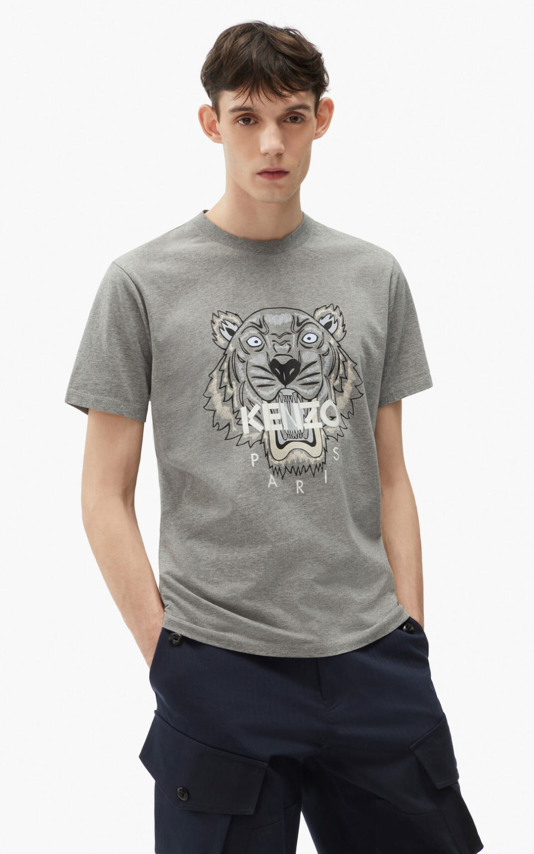 Camisetas Kenzo Tiger Hombre Gris - SKU.5910302